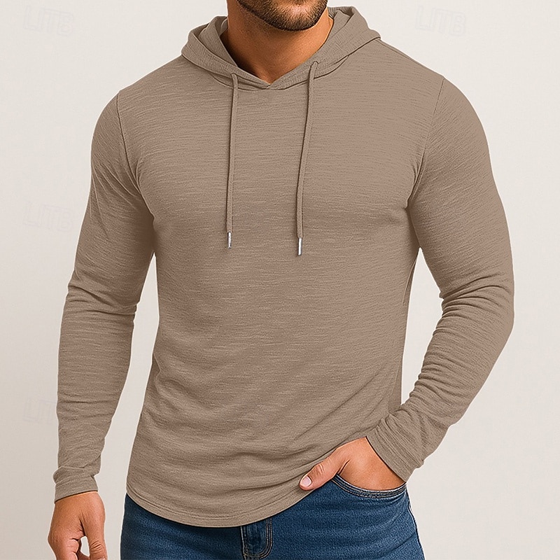 Per uomo Maglietta Manica Lunga Con Cappuccio Primavera Autunno Tutte le stagioni Tinta unica Tradizionale / Vintage Felpe Con cappuccio Puro Casuale All'aperto Abbigliamento sportivo Blu chiaro del 2026 a $21.99 –P3