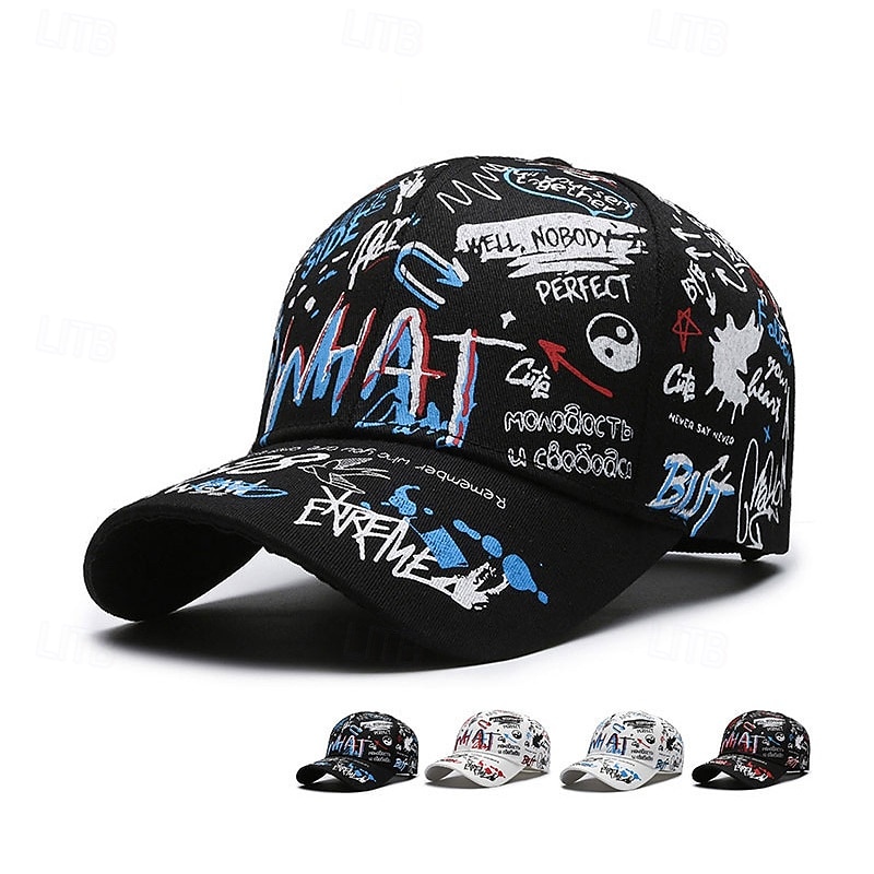 Męskie Czapka z daszkiem Kapelusz Czapka Truckera Biały Niebieski Poliester Korygujący Moda Dzienne zużycie Graffiti hip-hopowe Oddychający 2026 - $9.49 –P1