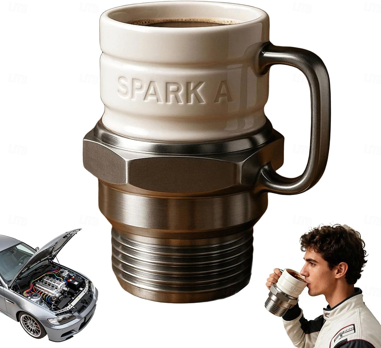 Spark Plug Mug, 12oz Novelty Funny Tea Cup with Engine Sparks Plugs Design and Heat-Insulated Handle, Unique Gift for Mechanics, Engineers, Gearheads & Car Enthusiasts 2026 - $27.99 –P1