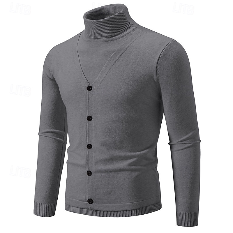 Per uomo Felpa Maglione A Coste Maglia Top Regolari 2 in 1 Lavorato a maglia Semplice Dolcevita Maglieria Contemporaneo Casuale Abbigliamento quotidiano Abbigliamento Primavera Autunno Nero Borgogna del 2026 a $30.99 –P4