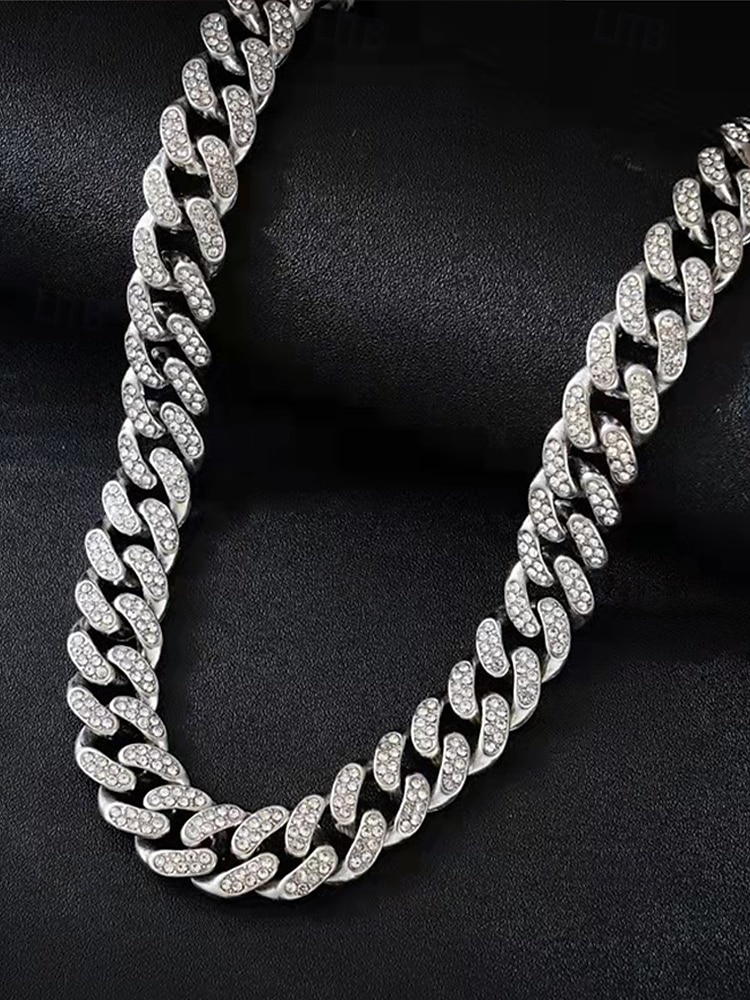 мужское рождественское ожерелье с камнями из сплава и циркония, разных цветов, идеально подходит для праздничного образа и в качестве подарка 2026 - $18.99 –P6