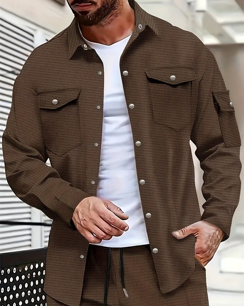 Herren Hemd Sommerhemd Freizeithemd Knopfhemd Schwarz Weiß Gelb Rosa Wein Langarm Einfach Revers Urlaub Hawaiianisch Tasche Bekleidung Polyester Mode Lässig Bequem 2025 - $31.99 –P6