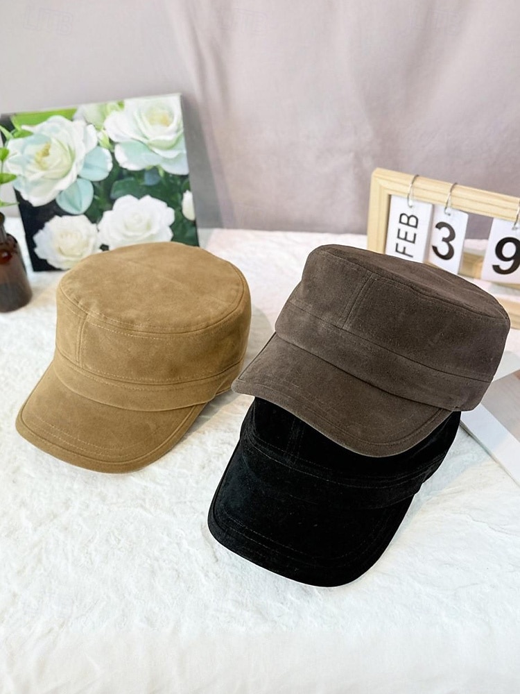 berretto da uomo in pelle scamosciata: cappello da baseball in morbido tessuto, elegante e comodo, con cinturino regolabile, perfetto per uscite informali e attività all'aperto del 2026 a $14.99 –P5