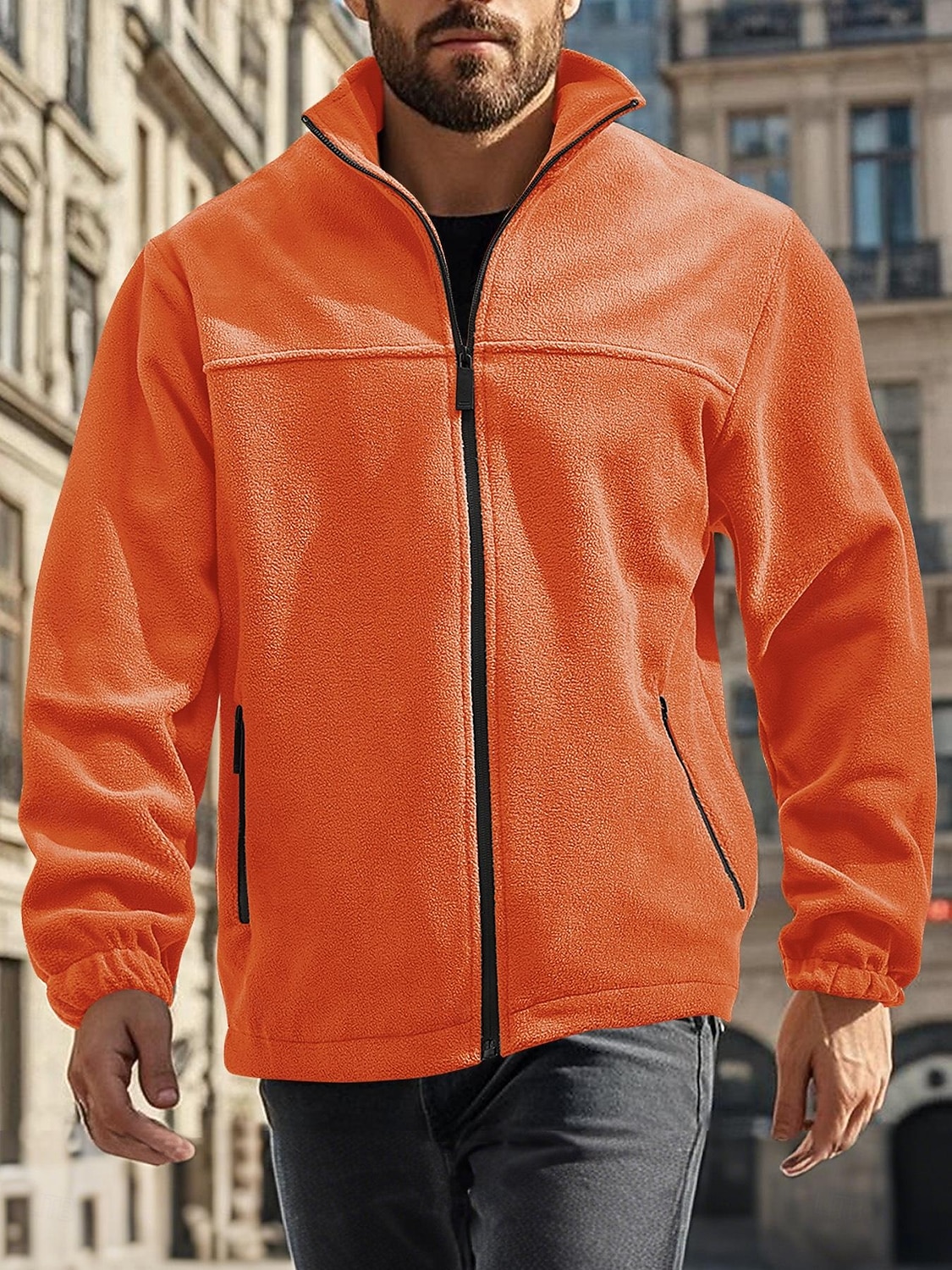 Herre Utendørs jakke Fleece-jakke Formell Hjem Hold Varm Lomme Grunnleggende Vår Høst Helfarge Aktiv Nøytral Skjortekrage Normal Mørkegrå Svart Hvit Lilla Oransje Jakker 2025 - $38.99 –P2