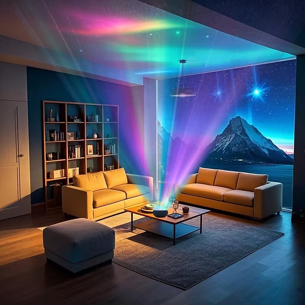 Проектор с изображением северного сияния галактики с 14 световыми эффектами. Светодиодный звездный проектор «2 в 1» с пультом дистанционного управления и подсветкой туманностей. Подходит для 2025 - $16.99 –P2