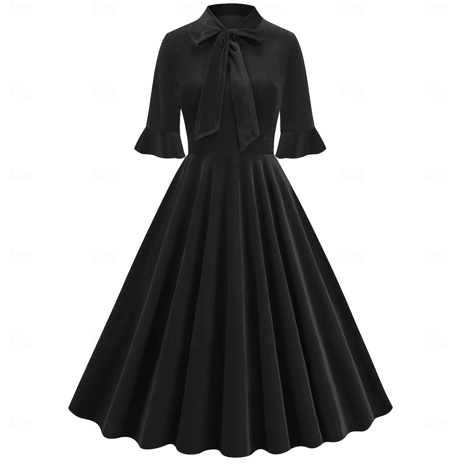 retro vintage 1950-tals cocktailklänning sammetsmaskerad dammaskerad nyårsfest retro temafest vuxenklänning 2026 - $51.99 –P18