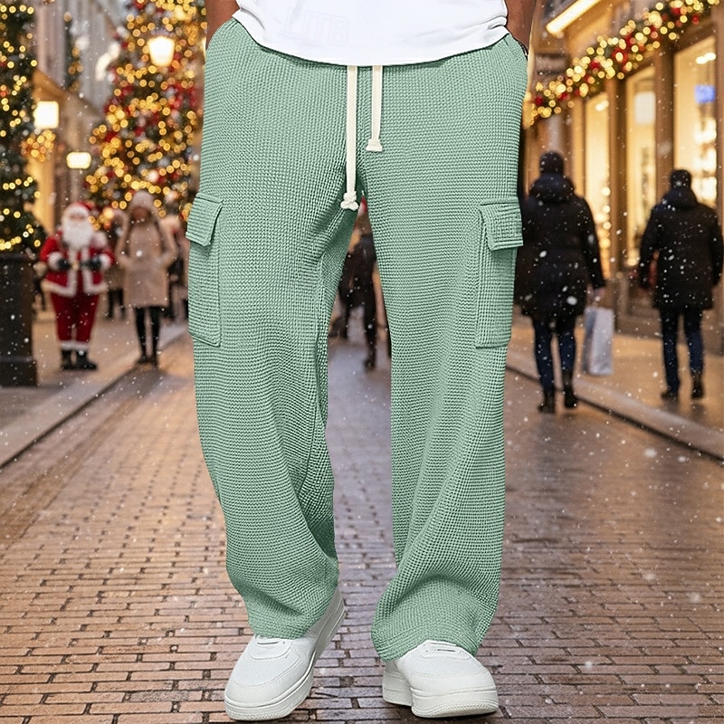 Per uomo Nido d'ape Pantaloni da Tuta Cargo Pantaloni Pantaloni della tuta a gamba dritta Coulisse Elastico in vita Multi-tasche Semplice Traspirante Lunghezza intera Sport all'Aperto Casuale del 2026 a $22.99 –P7