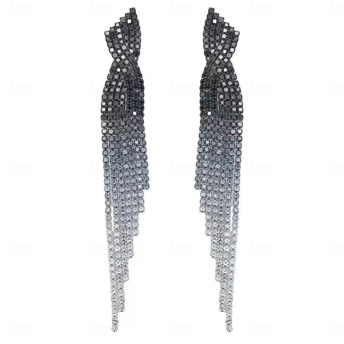 orecchini lunghi con nappe di cristallo scintillanti da donna: eleganti gioielli scintillanti per matrimoni, feste ed eventi formali del 2026 a $14.99 –P3