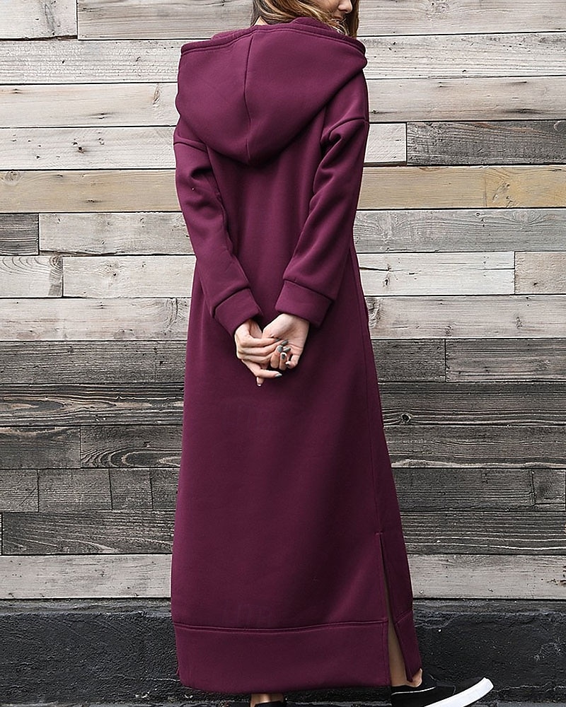 Γυναικεία Μίντι φόρεμα Φόρεμα με κουκούλα Μοντέρνα Καθημερινά Γραφείο Εξόδου Κανονικό Σκέτο Μακρυμάνικο Με Κουκούλα Μαύρο Κρασί Βυσσινί Πορτοκαλί Άνοιξη Φθινόπωρο Χειμώνας 2026 - $29.99 –P9