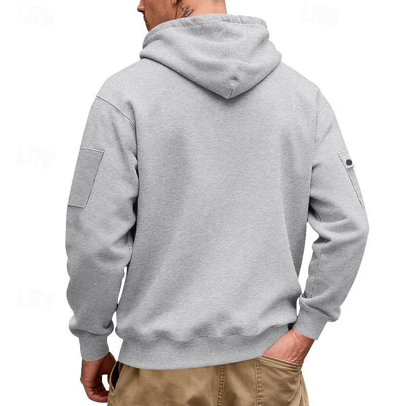 Pánské Kapuce Mikina s kapucí na zip Fleecová mikina Černá Námořnická modř Velbloudí Světle šedá Tmavě šedá Kapuce Bez vzoru Slátanina Sporty a outdoor Denní Dovolená Polyester Šik ven Základní Na 2026 - $29.99 –P3