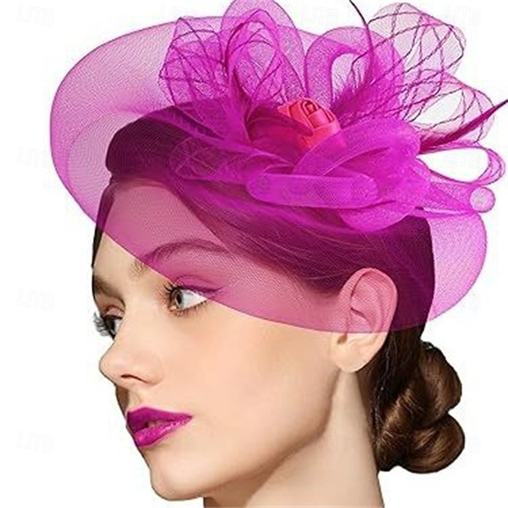 fascinators Tøy Fjær Fedora Bryllup Te Fest Hesteløp cocktail Elegant Årgang dame Med Fjær Hodeplagg Hodeplagg 2026 - $17.49 –P3