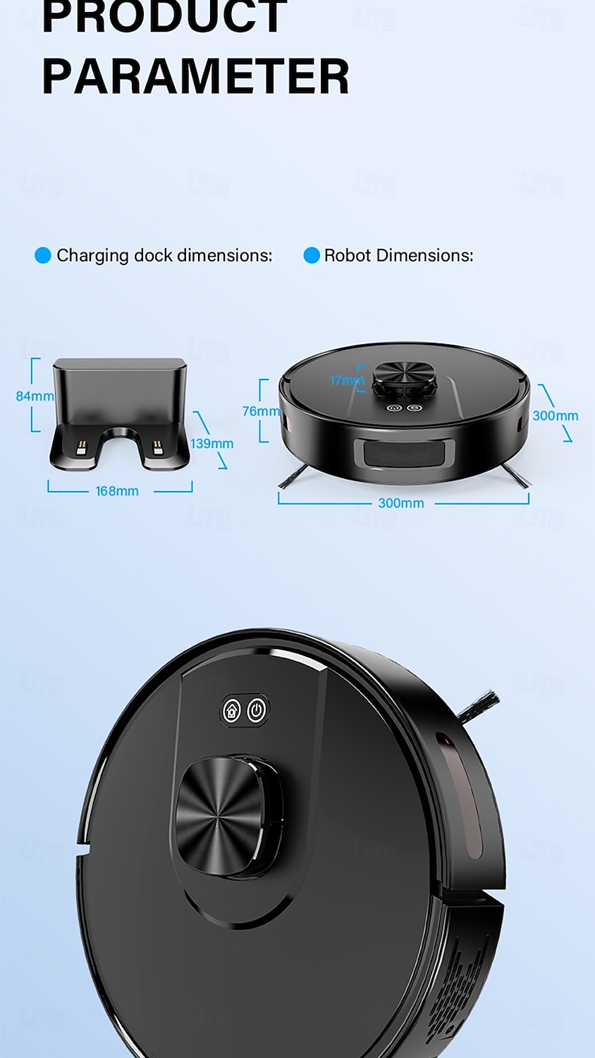 Sweeping and Mopping Robot Combo with LiDAR Navigation APP Operation Smart Mapping No-Mop Zones and Invisible Wall Settings Auto Charging Long-Lasting Battery Life 3500Pa Powerful Suction 2025 - $217.49 –P16