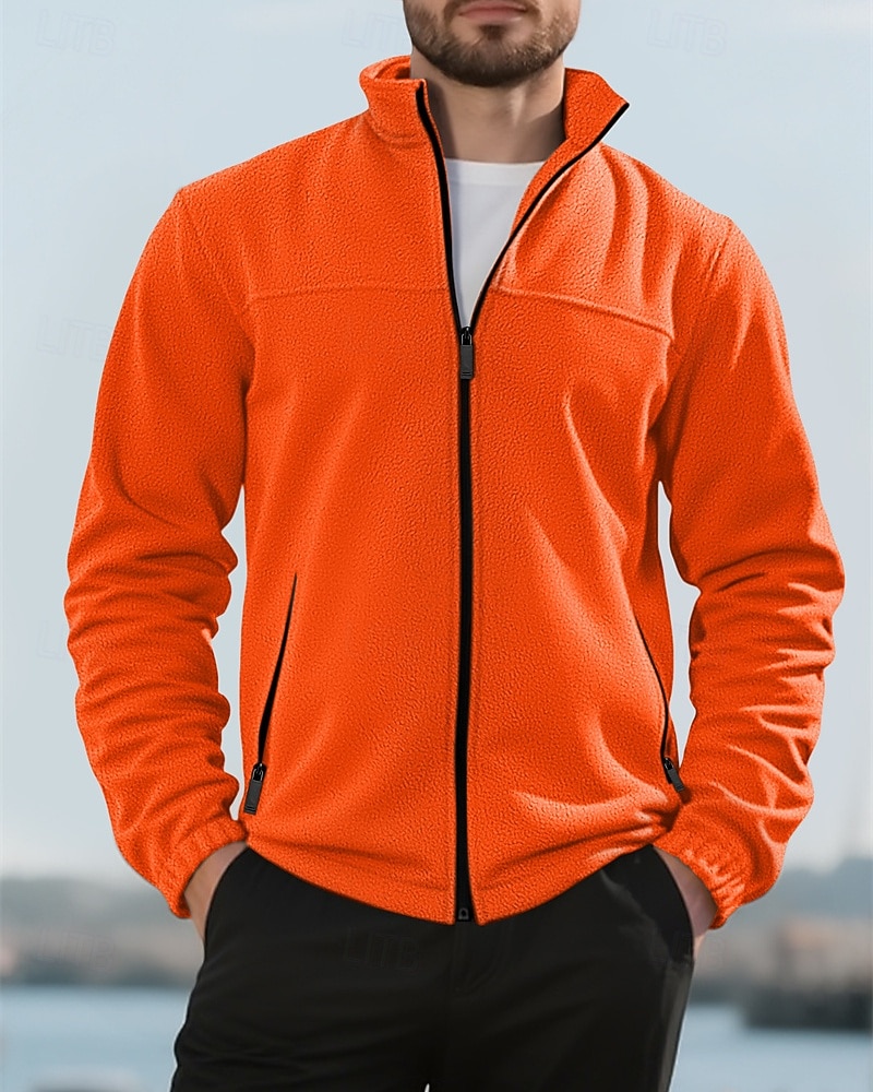 Herre Genser Fleecegenser Genser med full glidelås Aprikos Svart Lilla Oransje lysegrå Opprett krage عادي Ta igjen glidelåsen Lomme Sport & Utendørs Daglig Ferie Polyester Gatemote Grunnleggende 2026 - $36.99 –P17