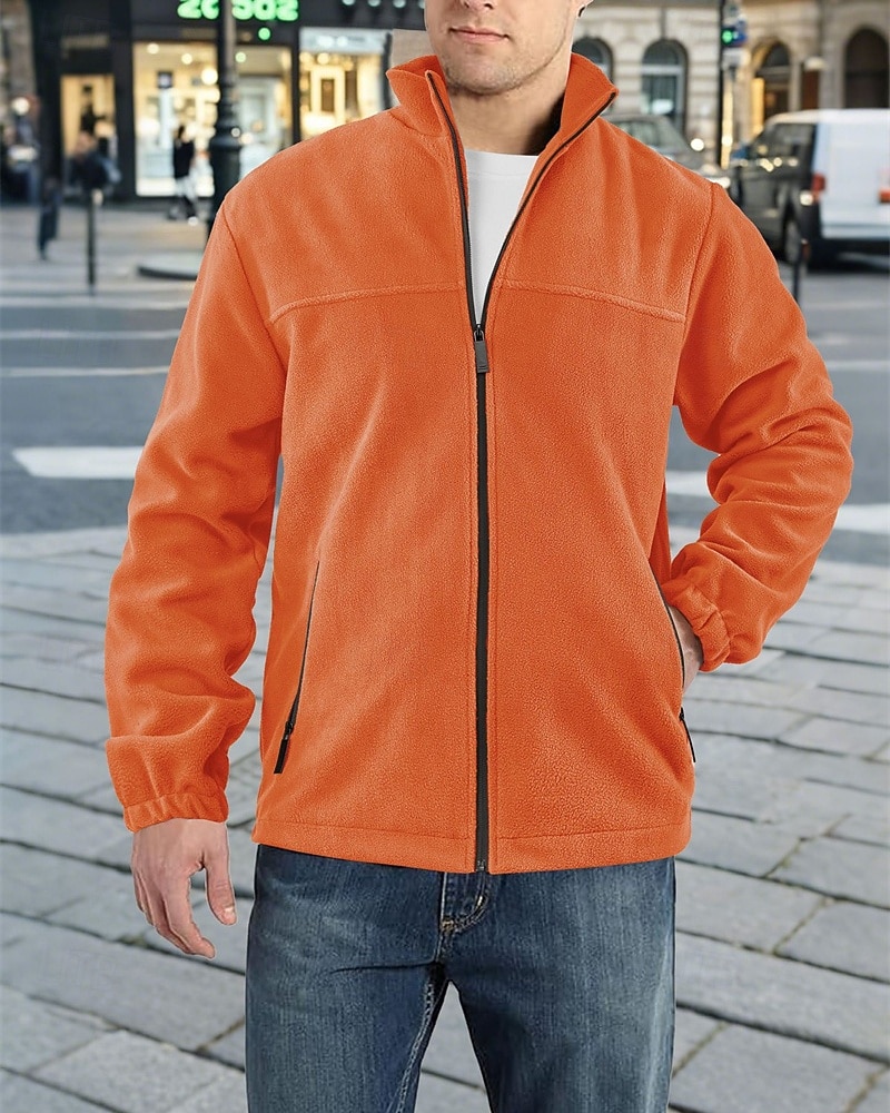 Herre Genser Fleecegenser Genser med full glidelås Aprikos Svart Lilla Oransje lysegrå Opprett krage عادي Ta igjen glidelåsen Lomme Sport & Utendørs Daglig Ferie Polyester Gatemote Grunnleggende 2026 - $36.99 –P15