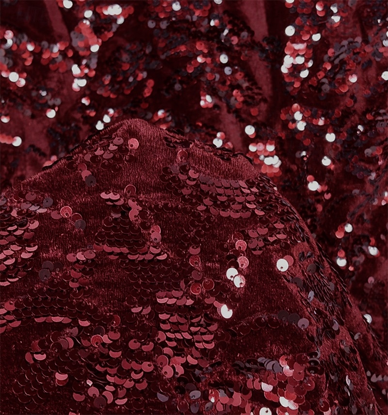 Sjöjungfru trumpet Golvlång Pärlbroderad Formell klädsel Klänning för brudens mor Balklänningar Kvälls klänningar Balklänning Formell klädsel Elegant glittrande Kändis Stil Långärmad Över axeln 2026 - $186.99 –P5