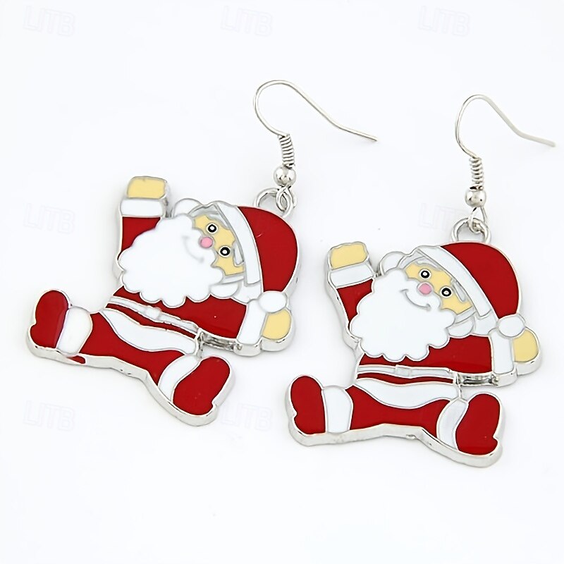 orecchini natalizi divertenti a forma di Babbo Natale – graziosi orecchini pendenti per le feste, per donne e ragazze del 2026 a $7.99 –P1