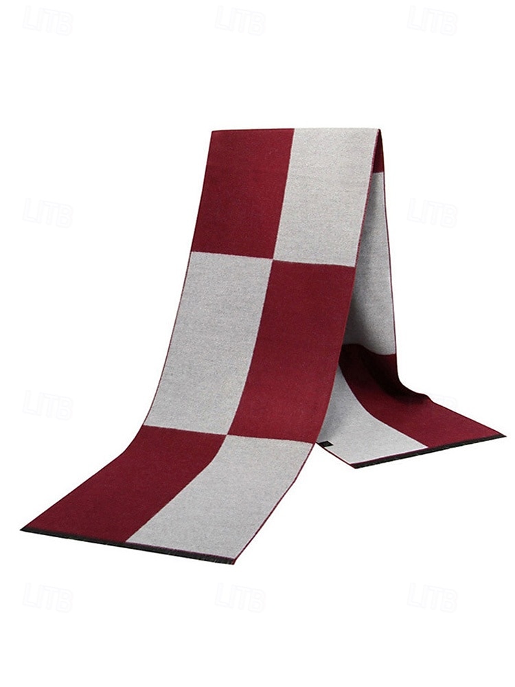 sciarpa scozzese natalizia da uomo, materiale in poliestere, vari colori, perfetta per la moda invernale e come regalo per le feste del 2026 a $14.99 –P7