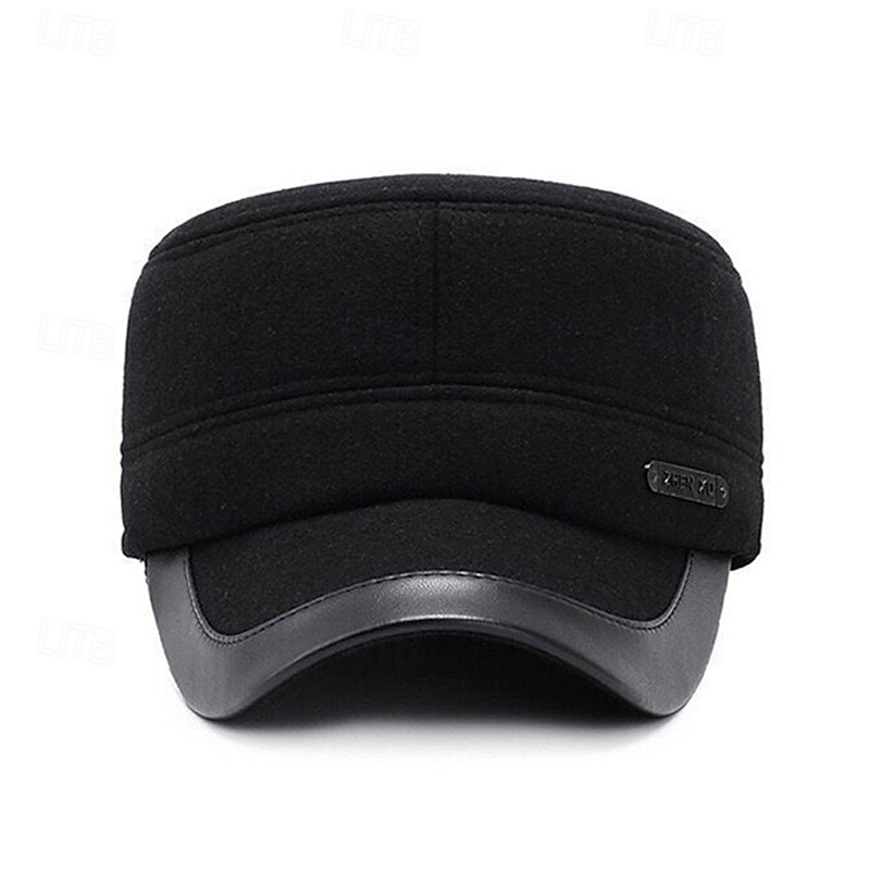 Herren Wintermützen Warme Wintermütze Winter-Baseball-Cap mit Ohrenklappen Winter-Baseballkappe Schwarz Grau Polyester Fleece Mode Moderne zeitgenössische Alltagskleidung Date Einfarbig Thermowarm 2026 - $9.49 –P3