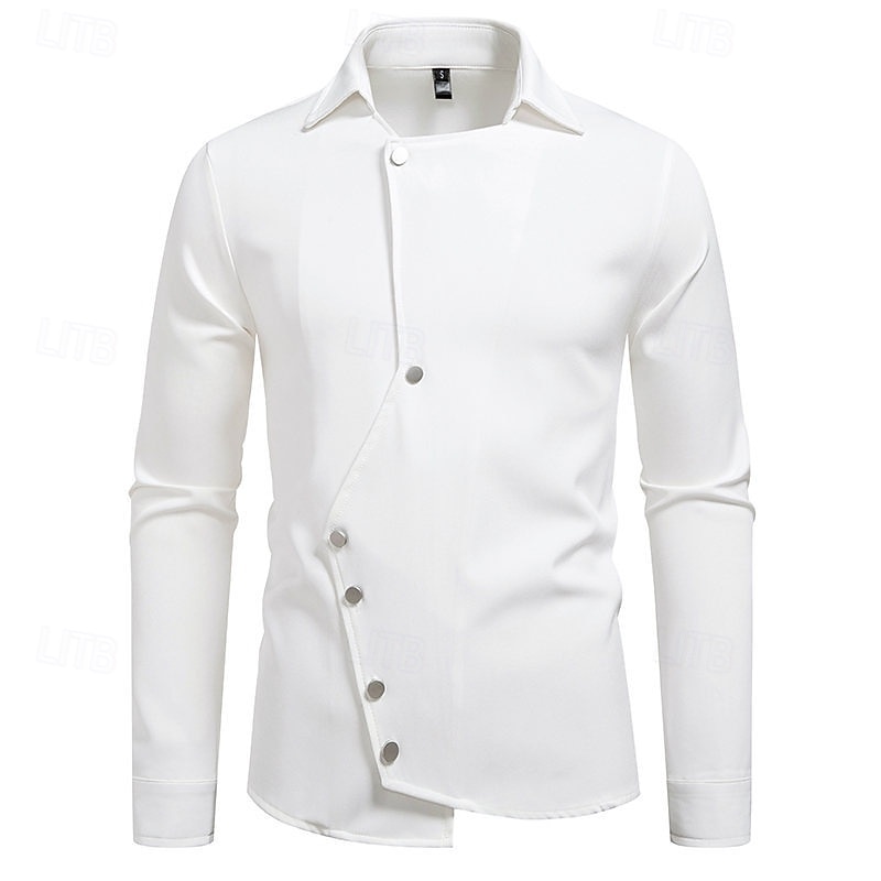 Herren Hemd Sommerhemd Freizeithemd Strandhemd Knopfhemd Schwarz Weiß Kaki Langarm Einfach Revers Urlaub Hawaiianisch Knöpfe Bekleidung Mode Lässig Bequem 2025 - $38.99 –P1