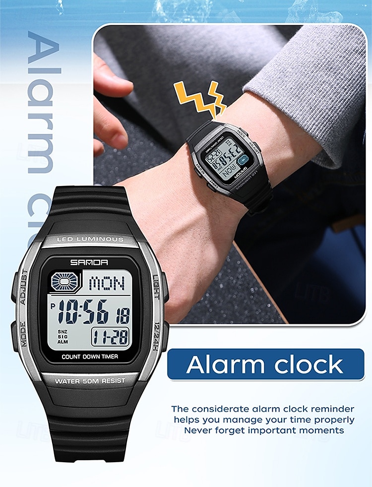 SANDA Gift for Women Men Digital Watch Large Dial Outdoor Sports Casual Luminous Calendar Date Waterproof Silicone Watch 2026 - $29.99 –P13
