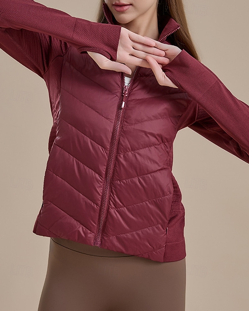 Women's Hiking Jacket Puffer Jacket Thermal Jacket Outdoor Thermal Warm Hiking Outfits Hiking Clothes Winter Autumn / Fall Top Camping / Hiking / Caving Winter Sports Running Solid Color Black White 2026 - $107.99 –P8