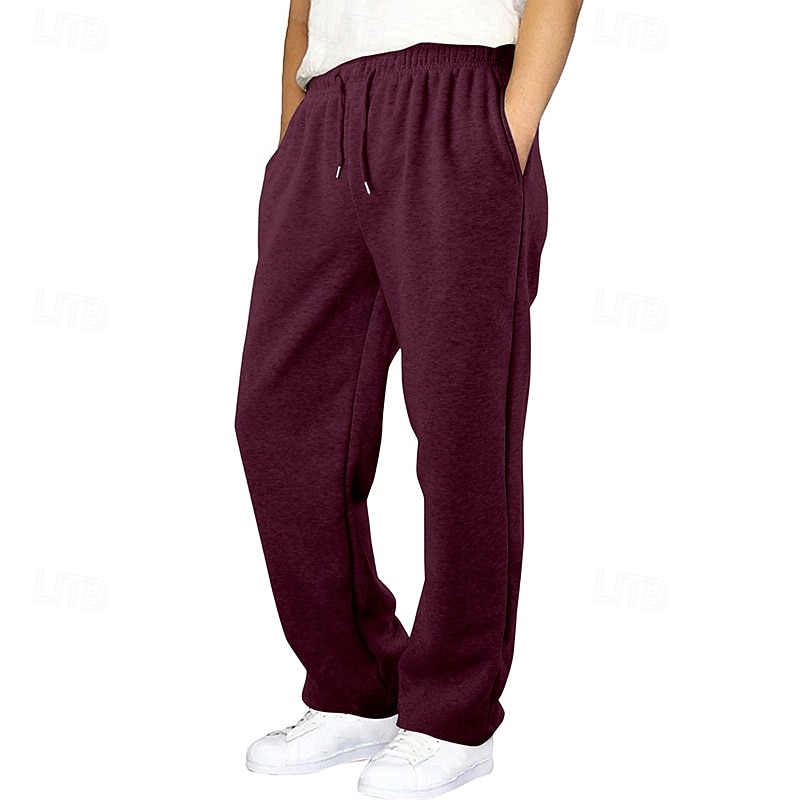 Homme Joggings Jogging à Jambes Larges Pantalons Pantalon de survêtement ouvert en bas Cordon de serrage Taille Élastique Jambe Droite Uni Respirant Longueur complète Sport en Plein Air Occasionnel de 2025 ? $17.99 –P2