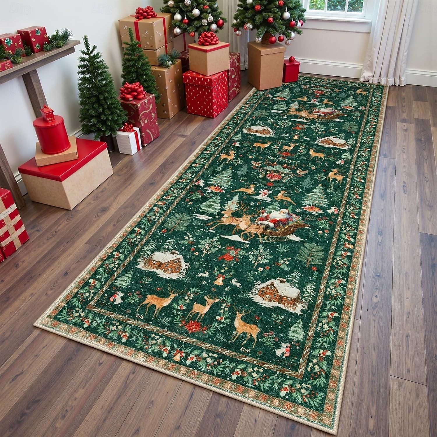 Christmas Area Rug For Hallway Kitchen Bedroom Living Room Decoration Crystal Velvet Soft Non-Slip Washable Carpet Easy Clean Floor Mat Holiday Home Decor 2026 - $13.49 –P3