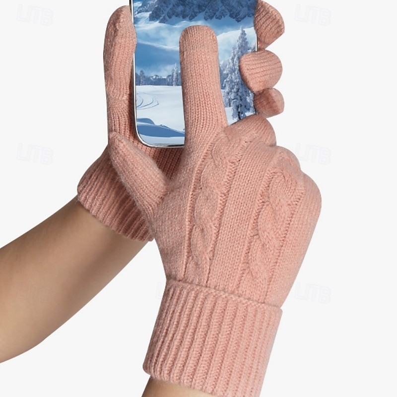 Per donna 1 Paio Interi / Invernali / Guanti lavorati a maglia Streetwear / All'aperto Guanti - Semplice Dita intere / Stampato del 2026 a $19.49 –P9