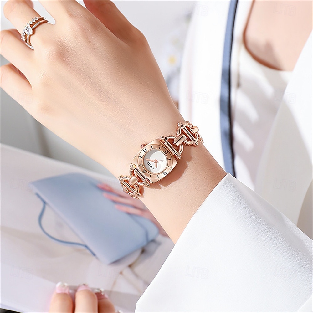 Muotitietoisen äitienpäivälahja naisten kello neliö yksinkertainen kellotaulu IPX7 vedenkestävä ruostumatonta terästä rannekello kvartsikello 2026 - $21.99 –P8