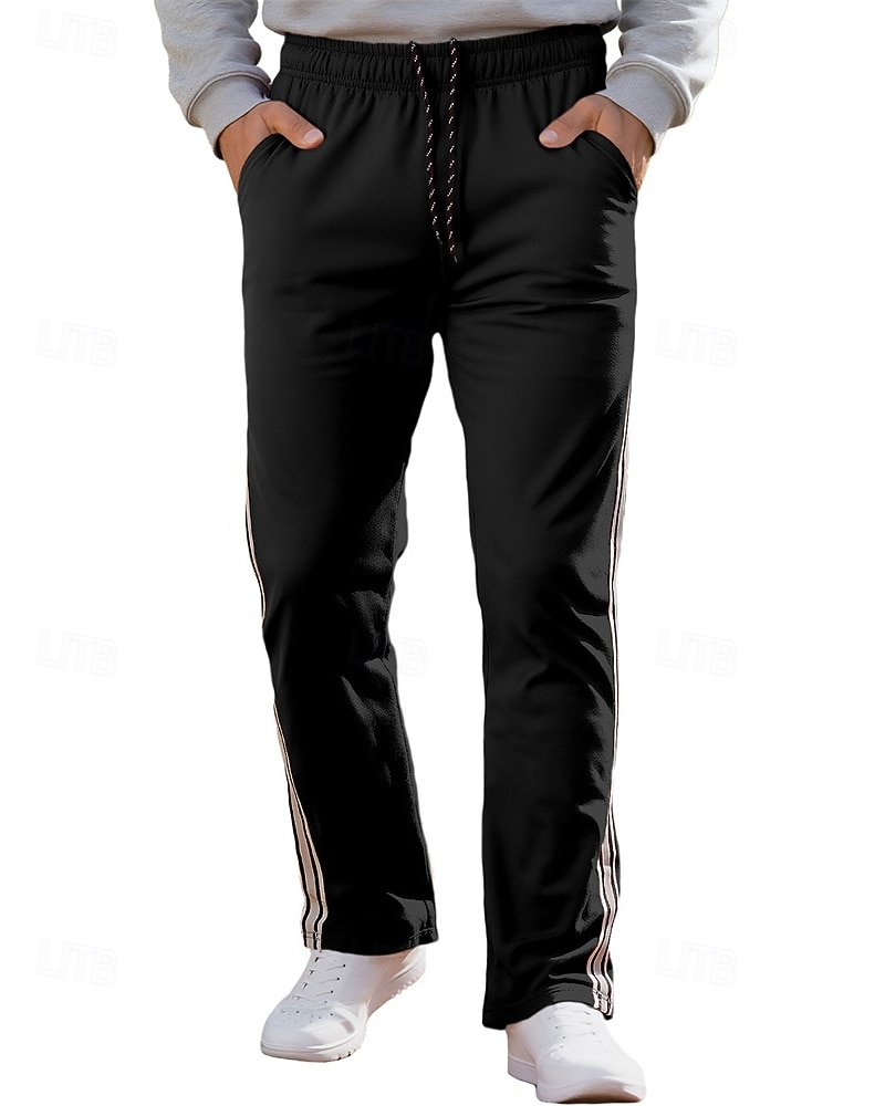 Hombre Pantalones de Deporte Pantalones Pantalones deportivos de pierna recta Correa Bolsillo Cintura elástica Bloque de color A Rayas Comodidad Diario Deporte Moda Casual Vino Verde Ejército 2026 - $20.99 –P20