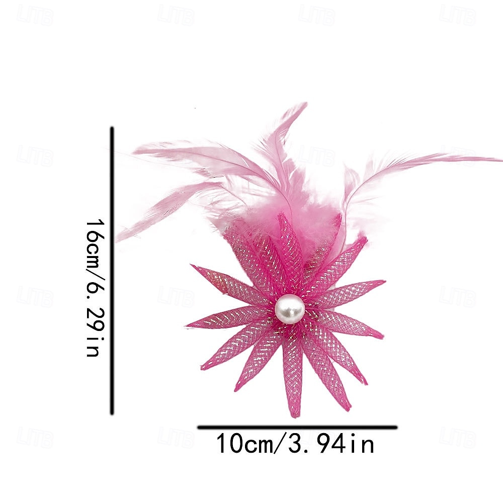 Fascinators Perle Tissu Chapeau Fedora Formel Mariage Noël Fête du thé Course de Chevaux Élégant ancien Avec Plume Casque Couvre-chef de 2026 ? $17.49 –P6