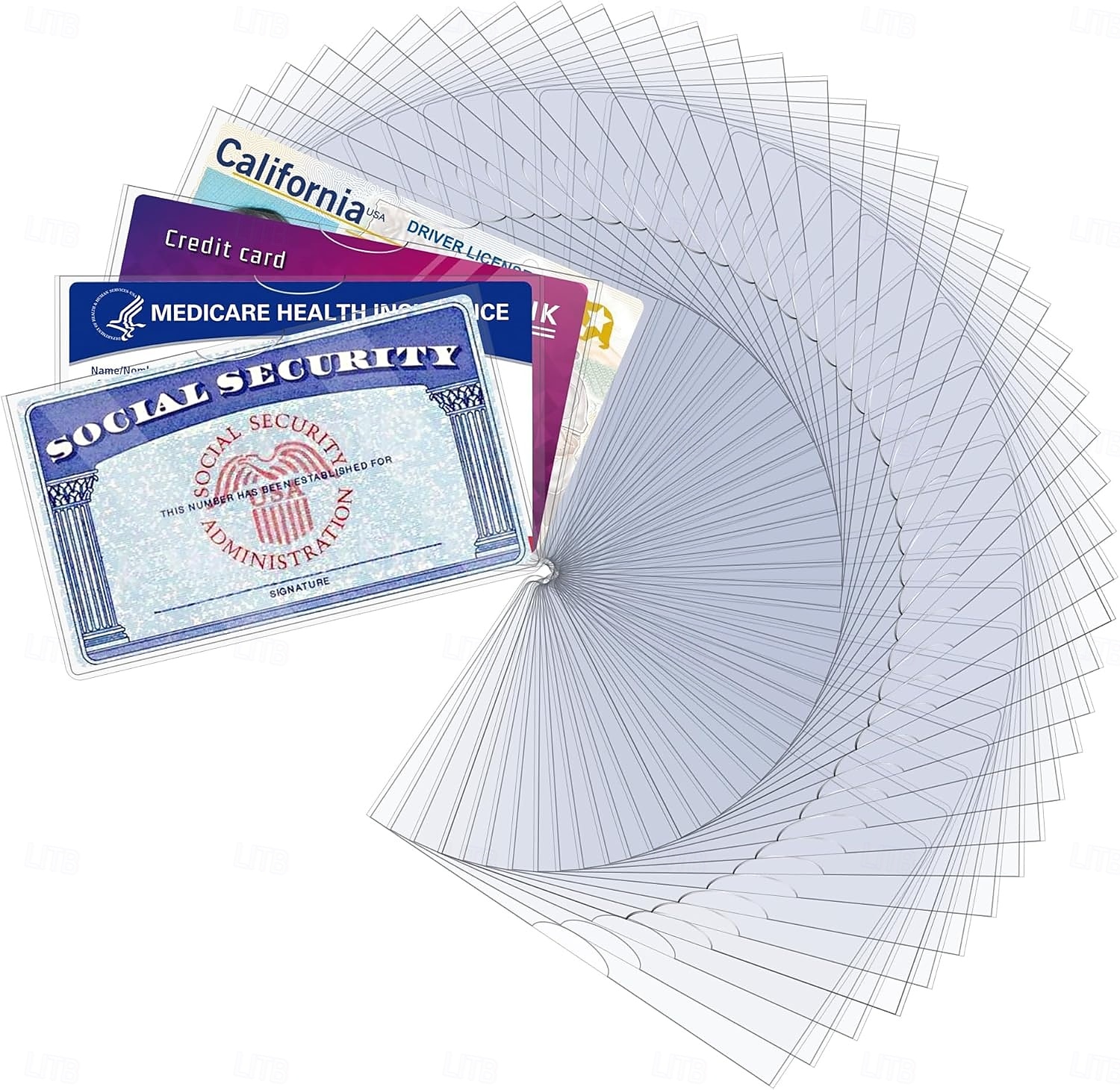 50 Pack Social Security Card Protector Sleeves, Ultra Clear & Durable 31Mil Waterproof SSN/New Medicare/Credit Card Holder, Soft ID/Debit/Credit/Index Card Storage Sleeves 2026 - $17.99 –P1