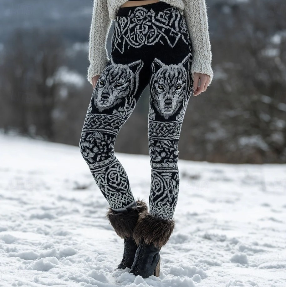 Leggings Boho Viking da donna Stile etnico vintage a vita alta a lunghezza intera Stampa 3D astratta di animali grafica ad asciugatura rapida traspirabilità morbida elastica formale all'aperto del 2026 a $21.99 –P1
