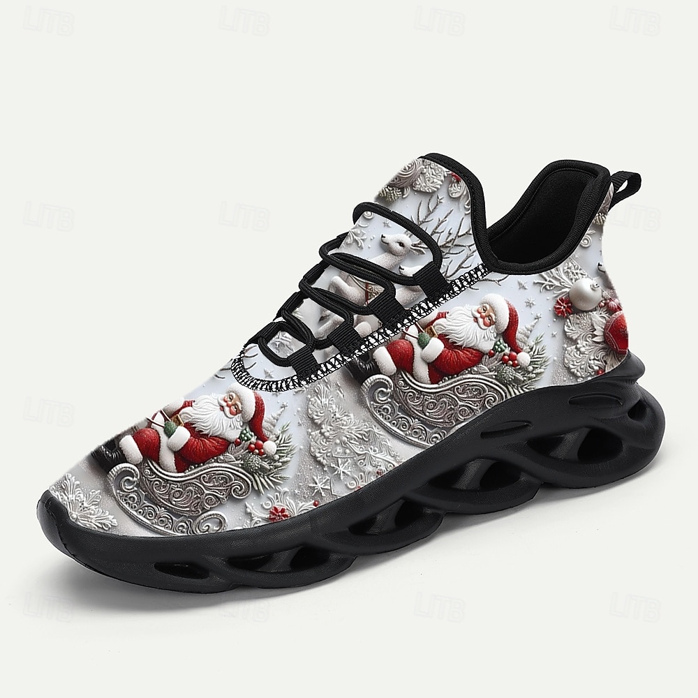 Herrsneakers med renskinn – roliga och festliga, bekväma sneakers för avslappnade utflykter och julfirande 2026 - $34.99 –P3
