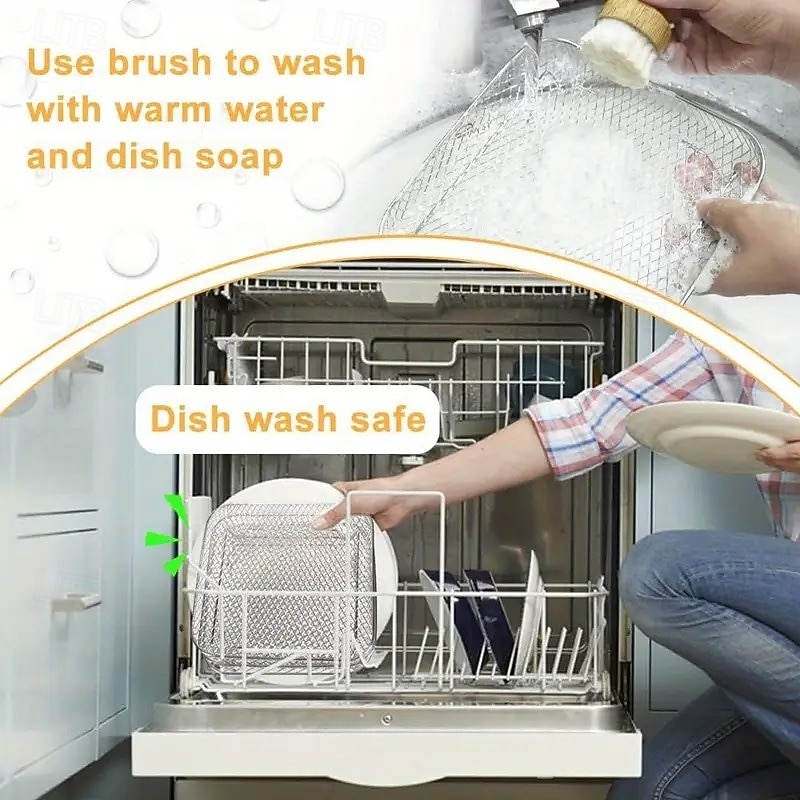Conjunto de acessórios para fritadeira de ar de aço inoxidável de 3 níveis - bandejas empilháveis para forno e fritadeira de ar, laváveis na máquina de lavar louça, ideais para cozinhar de forma de 2026 por $26.99 –P8