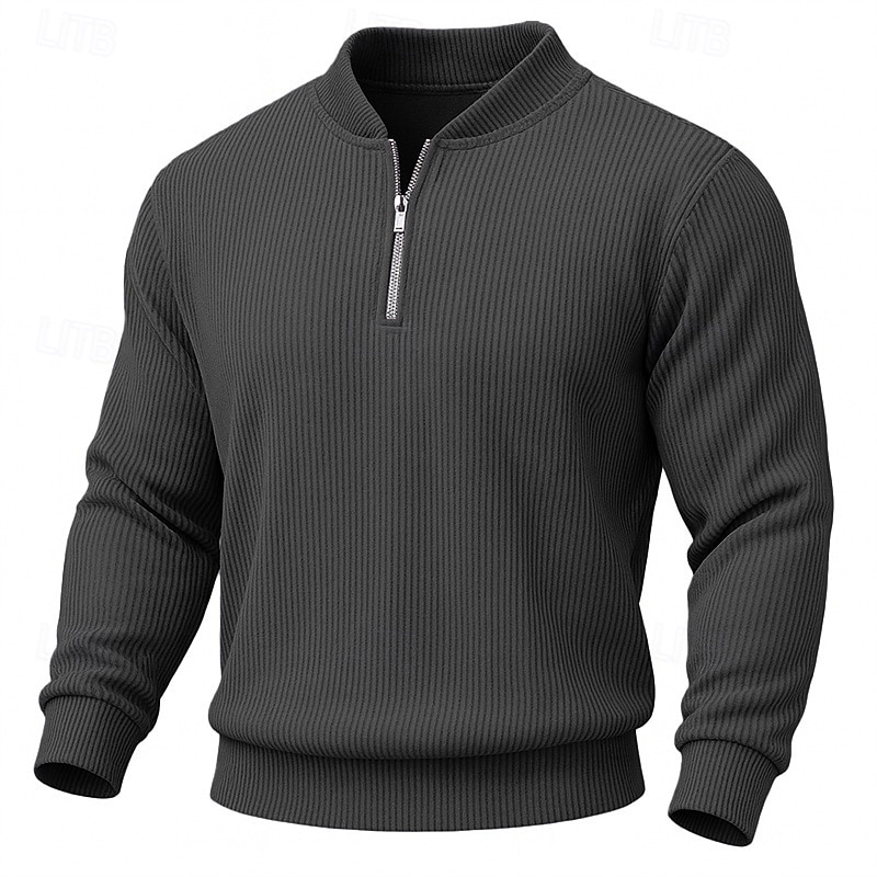 Miesten College Vakosametti Pullover-huppari Aja sivuun Quarter vetoketjullinen collegepaita Aprikoosi Valkoinen Rubiini Laivaston sininen Tumman vihreä Pystykaulus Tavallinen Textured Urheilu ja 2025 - $32.99 –P10