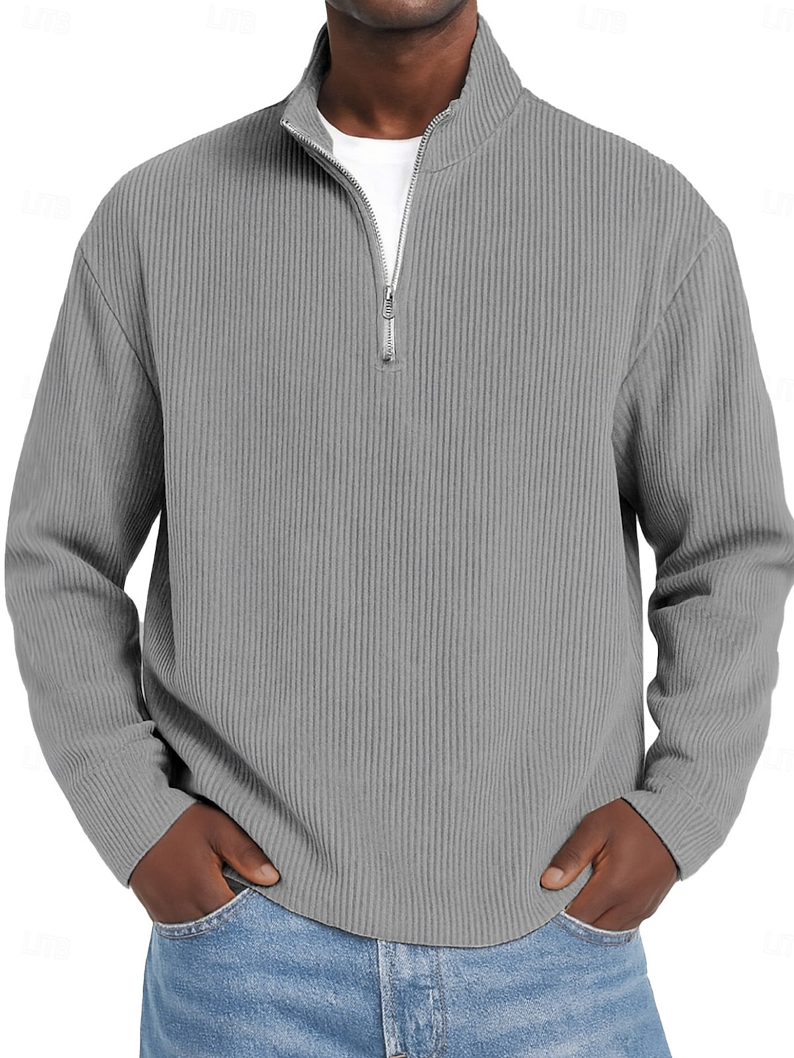 Men's Corduroy Shirt Textured Casual Outdoor Quarter Zip Long Sleeve Fashion Modern Solid Color Warm Corduroy Fall Spring &  Fall Fall & Winter Regular Fit Blue Dark Red Black Navy Blue Green Khaki 2026 - $25.99 –P5