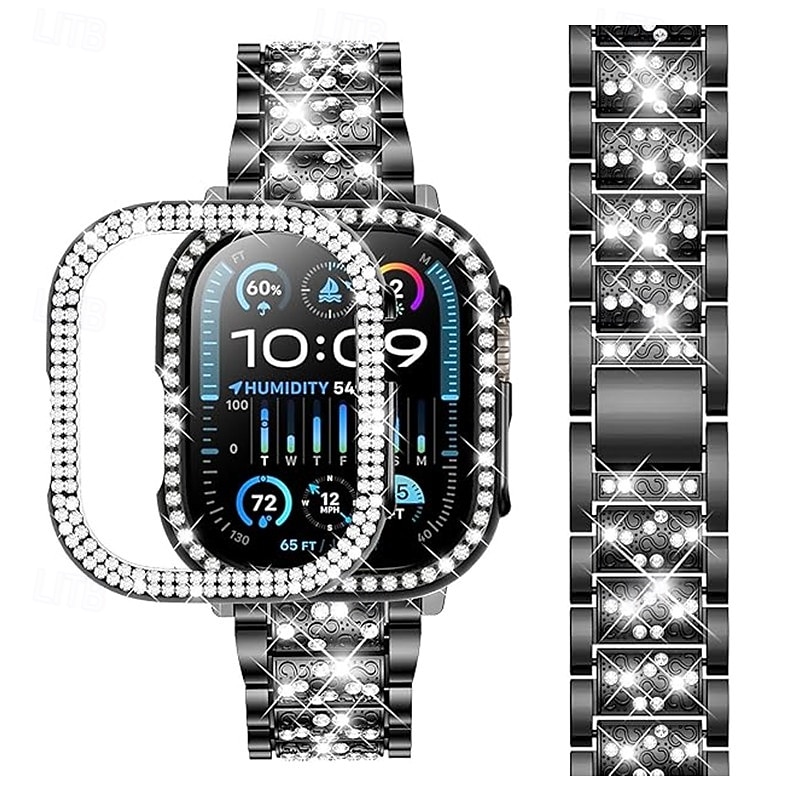 Sport Band Modern Buckle Jewelry Bracelet Compatible with Apple Watch band 38mm 40mm 41mm 42mm 44mm 45mm 49mm Women Glitter Bling Diamond Stainless Steel Strap Replacement Wristband for iwatch Ultra 2026 - $22.99 –P5