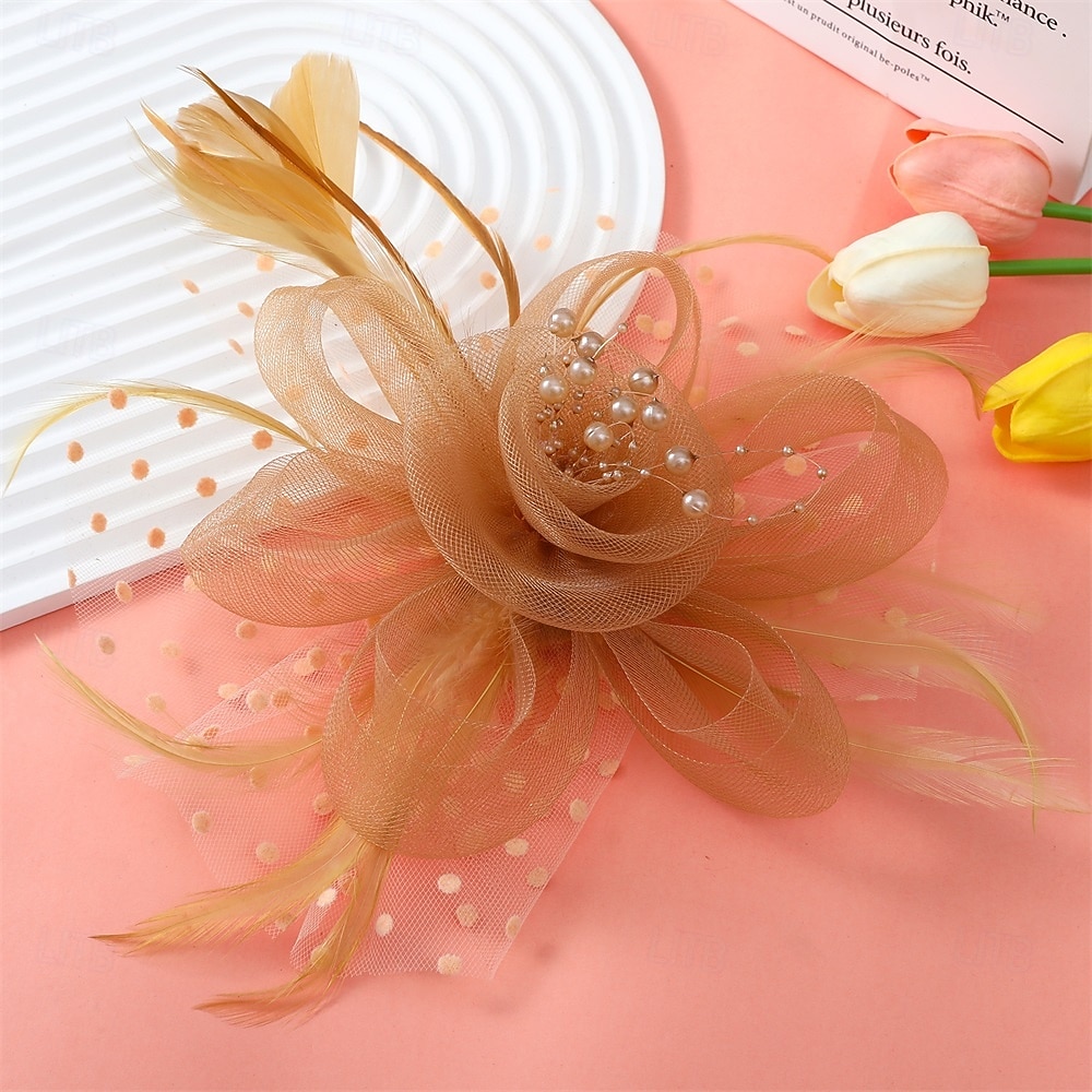 fascinators Tyll Fedora Bryllup Te Fest Hesteløp cocktail Elegant Årgang Enkel Med Fjær Hodeplagg Hodeplagg 2026 - $17.49 –P17