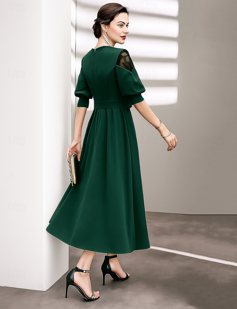 A-Linja Tee Pituuden Juhlapuku Kokkarepuku Häätvierasasu Morsiamen Äidin Puku Puolihihna V-kaulaosa Elegantti Vintage Juhla Rypytyksillä 2026 - $89.99 –P2