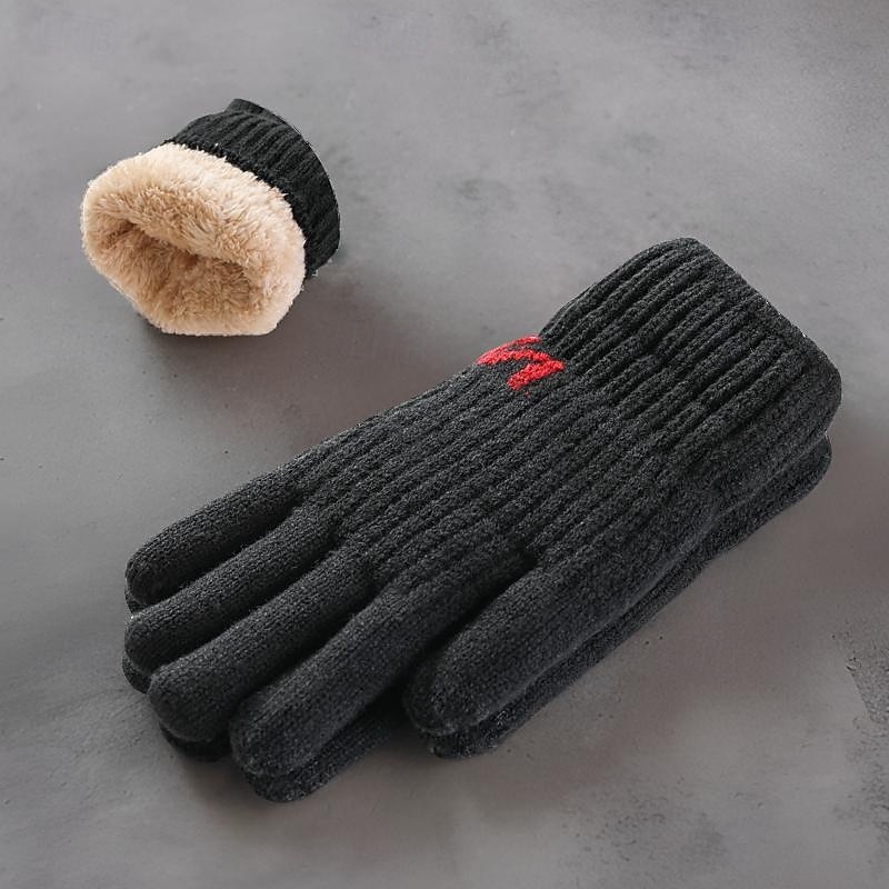 Herre 1 par Fingerspisser Vinterhansker Strikkede hansker Fingerløse hansker Mote Moderne Hansker Hold Varm Strikking Fleece عادي Høst Svart Navyblå Blå Grå 2025 - $6.49 –P3