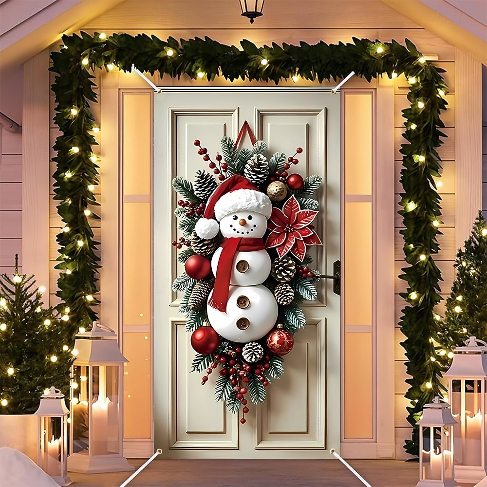 Jul Affischer Dörrskydd Utomhus banderoller Snögubbe Strumpbyxor söt stil 3D Fest Studentboende Tonårsrum Killar Man Cave Frat Sovrum Bakgrundsfotografering Ytterdörr Heminredning 2026 - $19.99 –P5