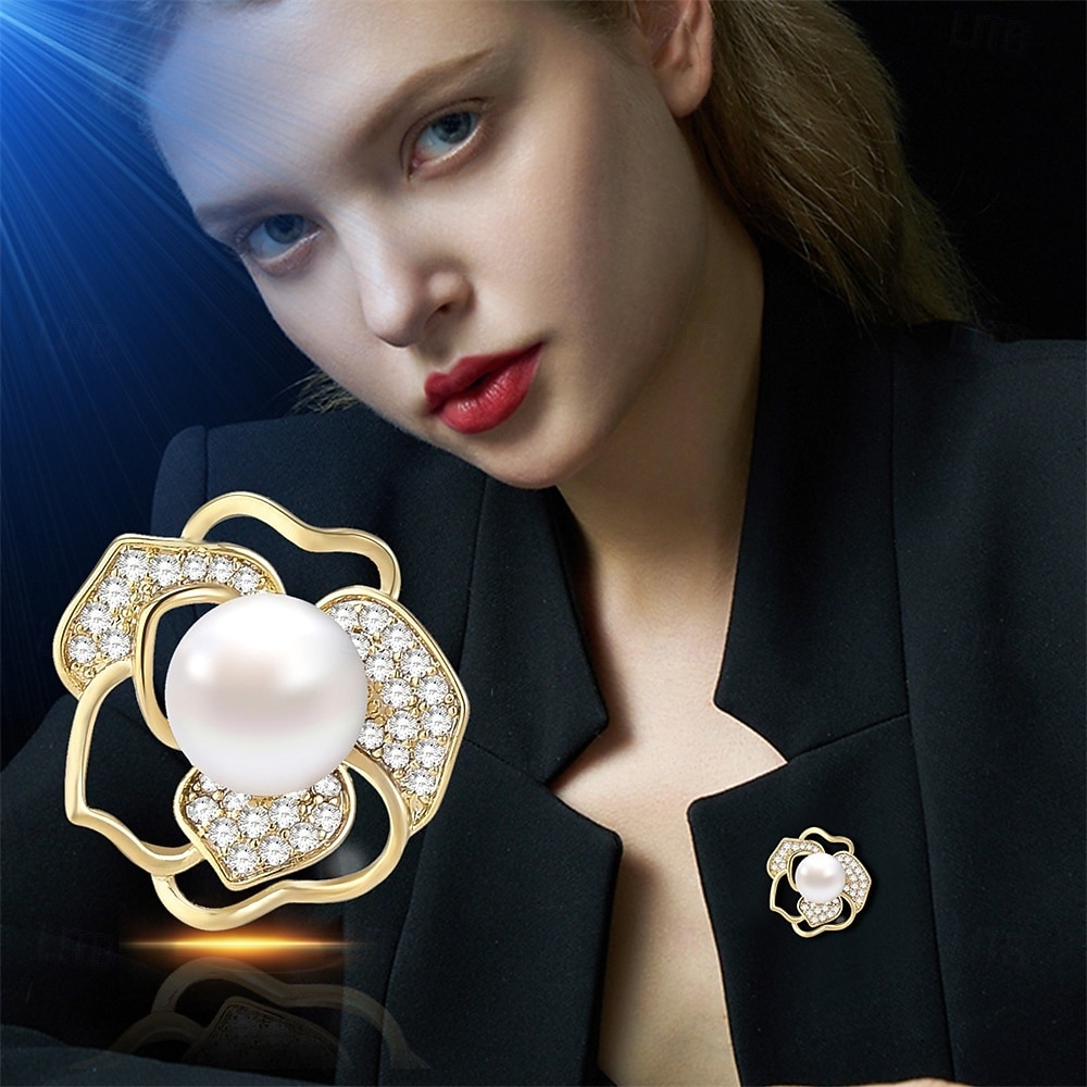 Prom Brooch Brooches Retro Flower Elegant Fashion Brooch Jewelry Gold For Wedding ...