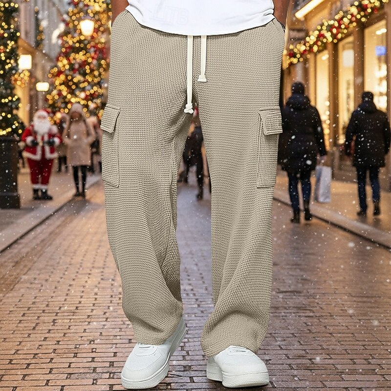 Per uomo Nido d'ape Pantaloni da Tuta Cargo Pantaloni Pantaloni della tuta a gamba dritta Coulisse Elastico in vita Multi-tasche Semplice Traspirante Lunghezza intera Sport all'Aperto Casuale del 2026 a $22.99 –P6