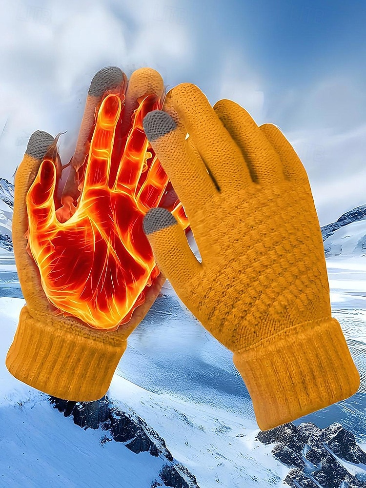 Guanti invernali termici da donna con touchscreen, guanti caldi in maglia foderati in pile per Natale, abbigliamento da esterno per il freddo e regali per le feste del 2026 a $7.99 –P3