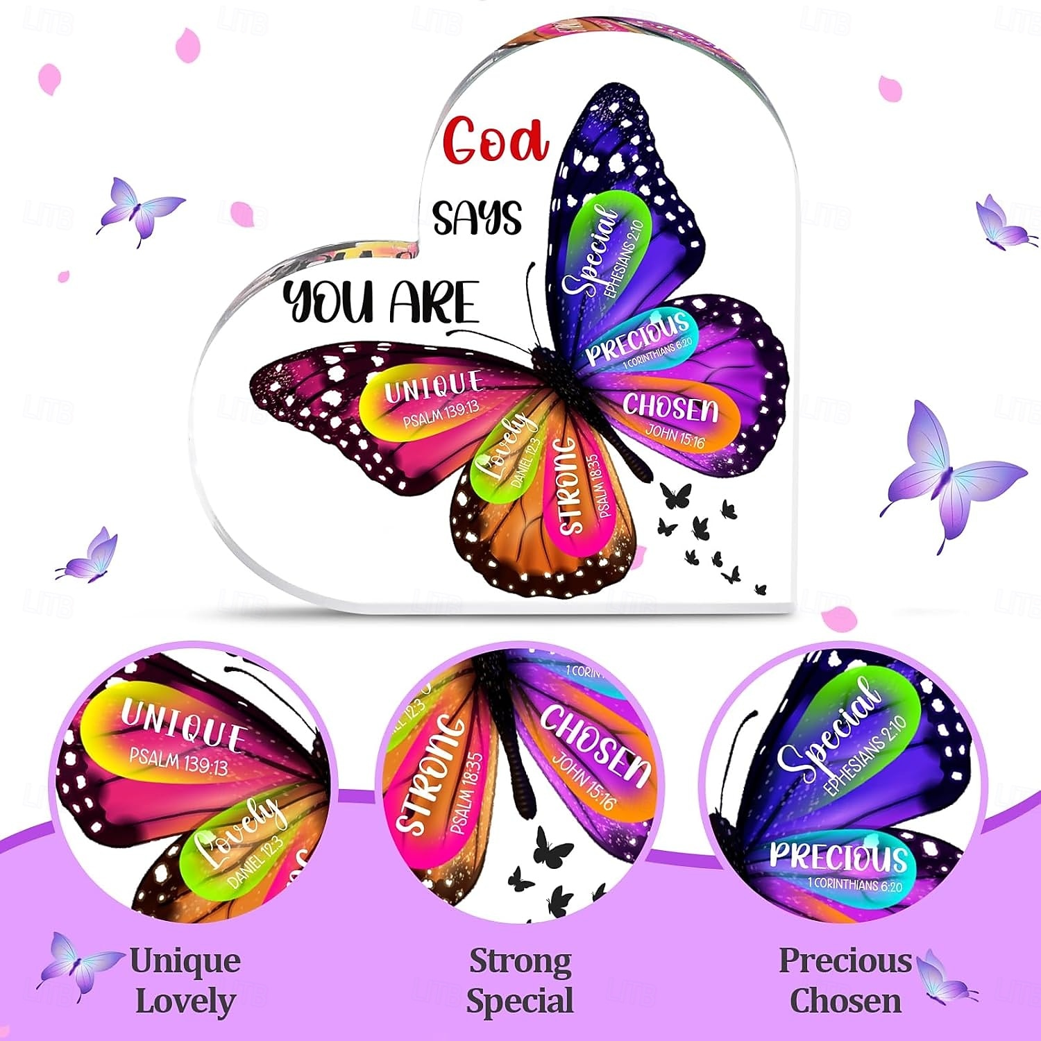 Christian Gifts for Women Stocking Stuffers for Women Teen Girls - Butterfly Inspirational Religious Gifts for Mom Wife Sister Friends Coworker Female Christmas Birthday Present Home Art Decor Signs 2025 - $9.99 –P3