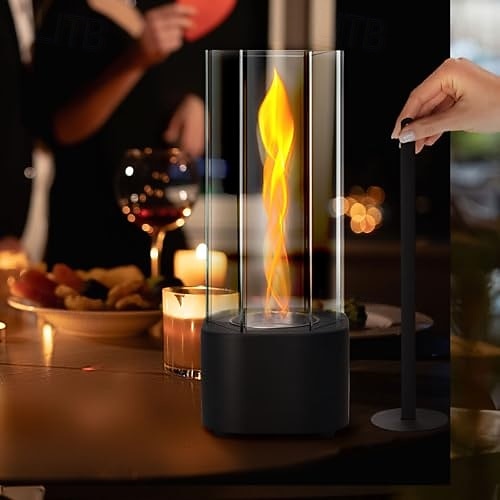 موقد نار خارجي من abletop مع طاولة زجاجية وجهاز تحكم عن بعد للتخييم 16*16*36 سم 2026 - $69.99 –P7