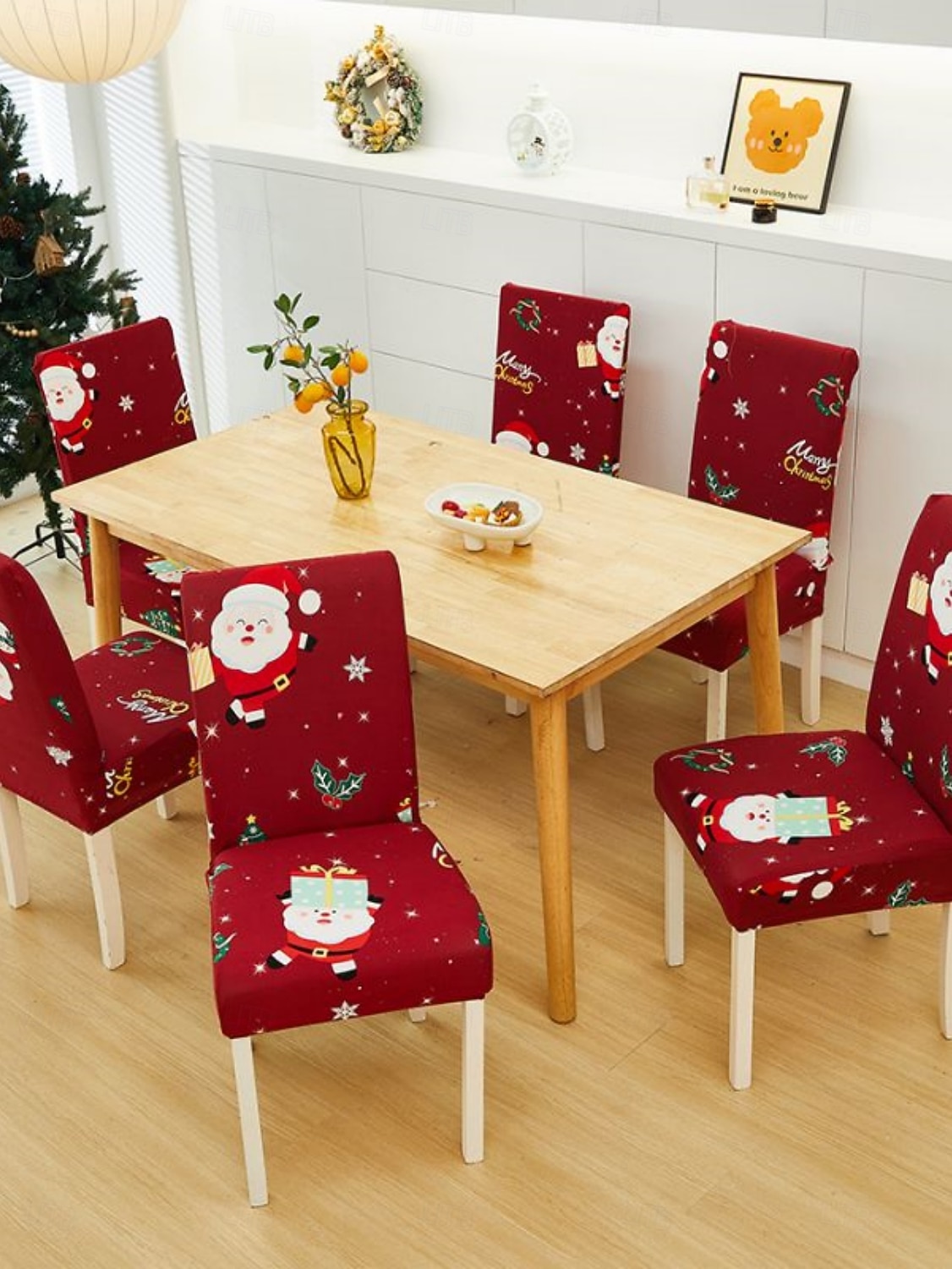 1/2/4PC/6PC Christmas Milk Silk Printed Chair Cover – Decorative, Anti-Slip & Dustproof Slipcover, Soft Stretch Fabric for All Seasons 2025 - $29.99 –P18