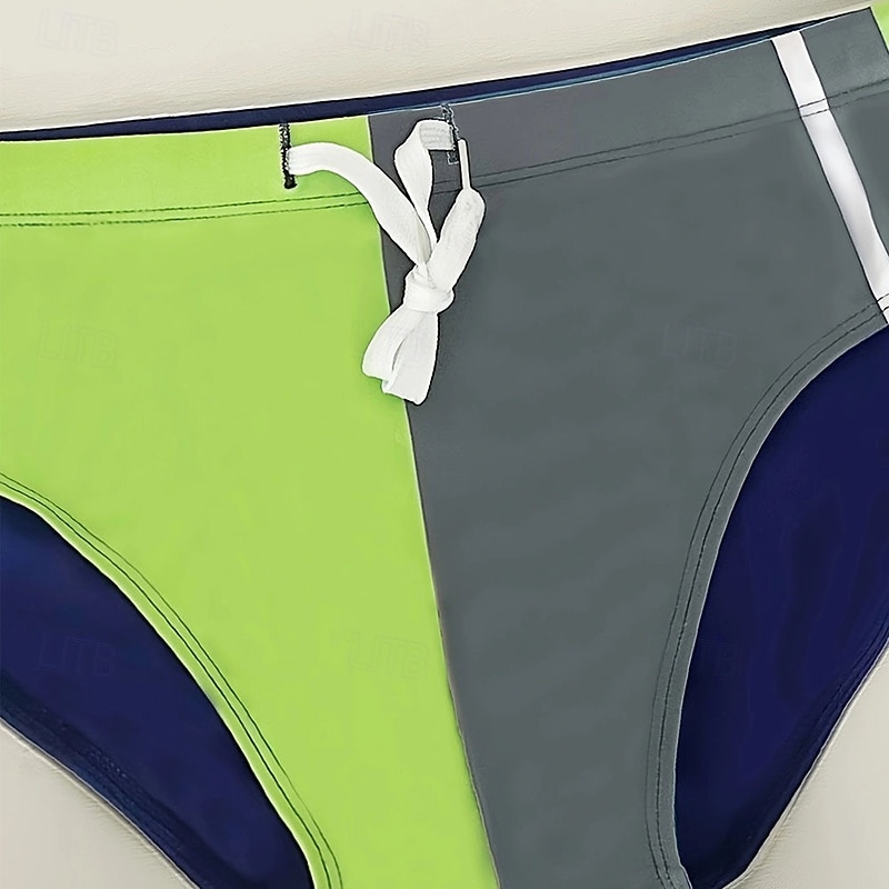 בגדי ריקוד גברים חוטיני ים תחתונים תחתוני שחייה מתיחה נושם תחתיות שרוך גלישה ביקיני צלילה טלאים קיץ 2025 - $10.49 –P5