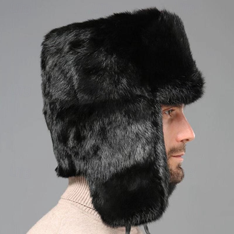 Hombre Sombrero de Cazador Sombrero Ushanka Sombrero de aviador Gorro con orejeras Sombreros de invierno Negro Marrón Poliéster Vellón Moda Estilo retro Contemporáneo moderno Ropa Cotidiana Cita 2026 - $29.99 –P4